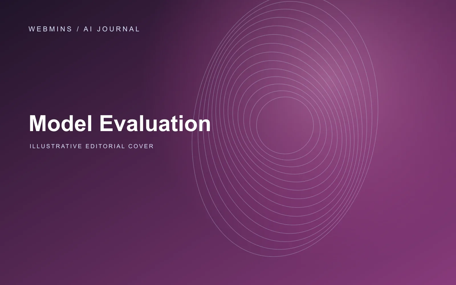 Abstract editorial illustration for Model Evaluation